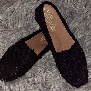 Toms Classic Crochet Glitter Flats